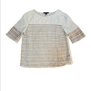 Banana Republic white crochet top size small white
